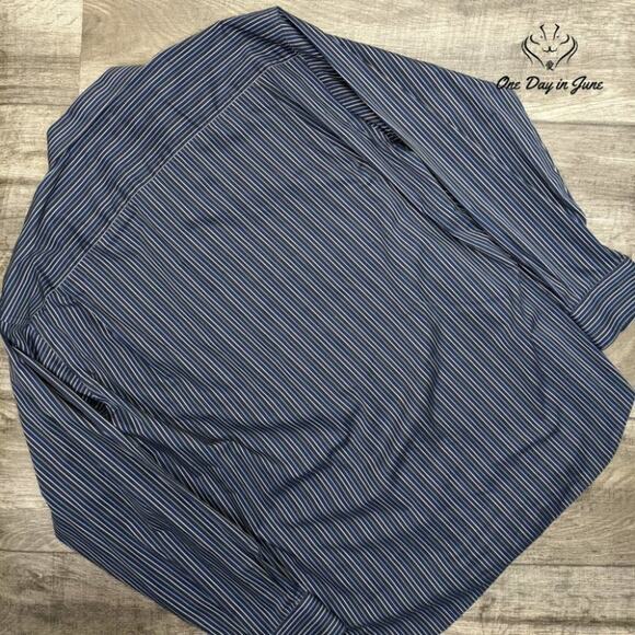 Crazy Horse Stiped Button Down Dress Shirt 100% Cotton Size 17 (36-37) - Picture 3 of 3